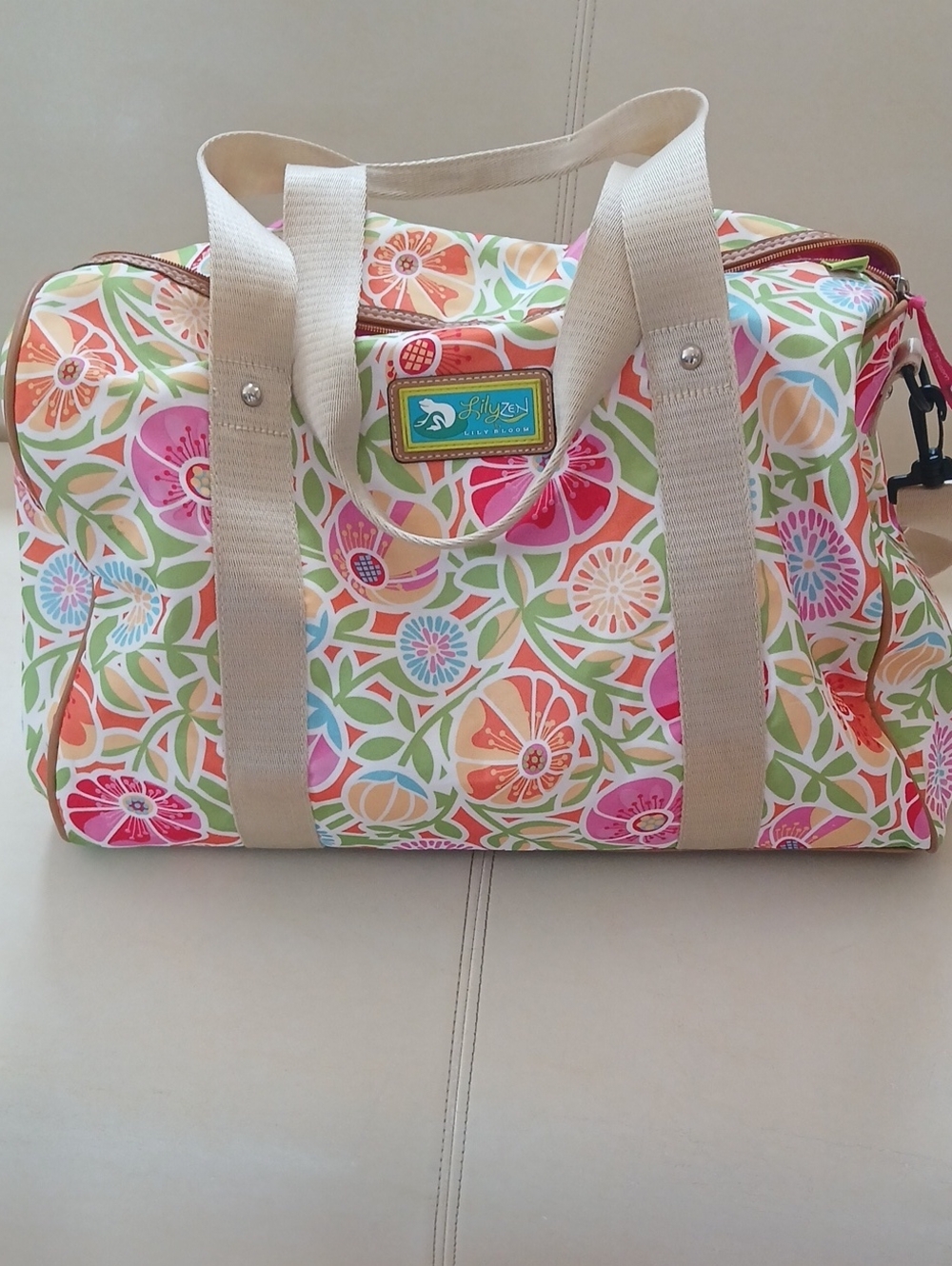 Floral Canvas Weekender Bag in Multicolor